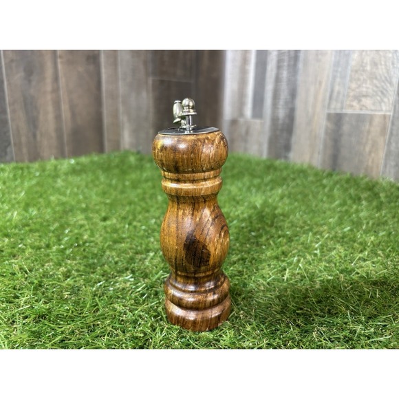 Vintage Wooden Salt Pepper Grinder Stainless Steel Gear SMC - Picture 1 of 5